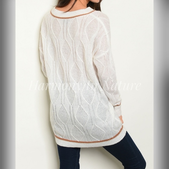 Last 🧡 Ivory Lightweight Tunic Sweater - Picture 3 of 5